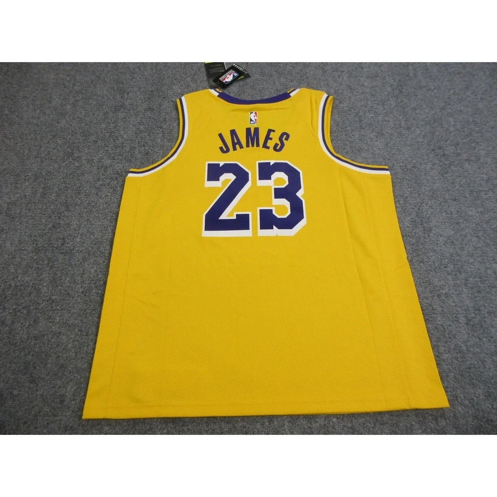 Los Angeles Lakers‎ Jersey Mens XL 52 Yellow NBA Basketball LeBron James Nike